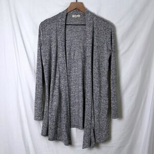Prospect Blvd Womens Grey Marled Knit Draped Open Cardigan Size L Comfy Layers